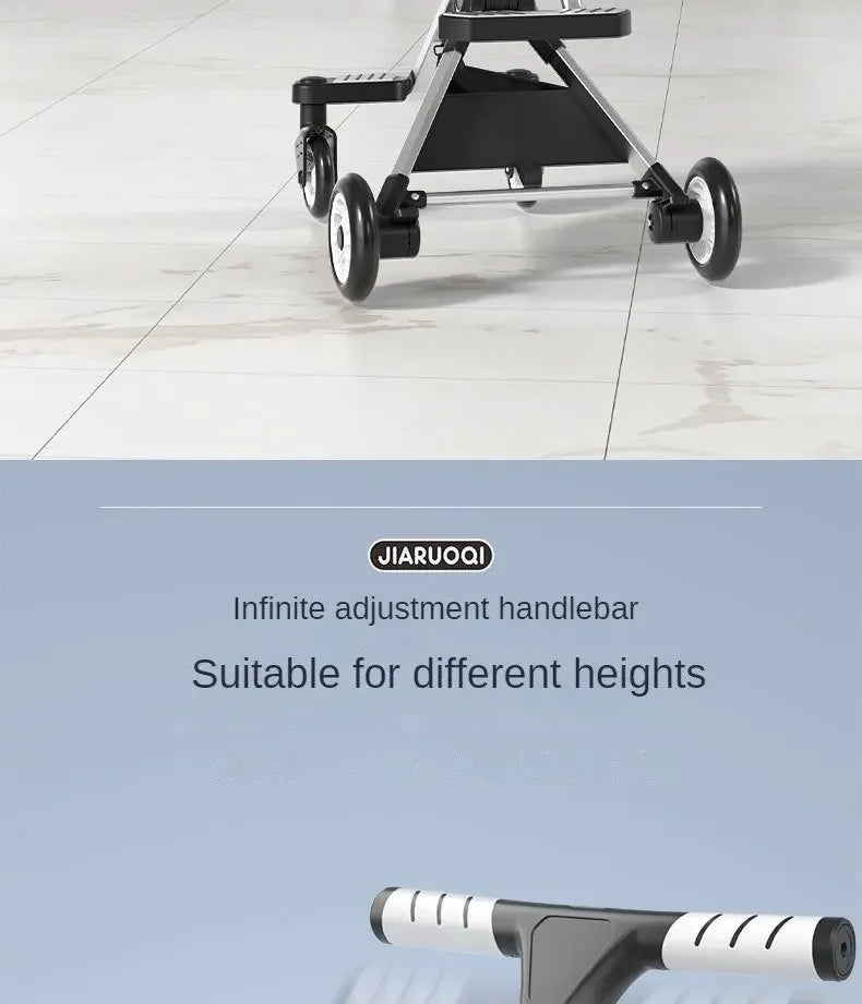 Poussette jumelle légère haute vue avec parasol pliable 4 roues