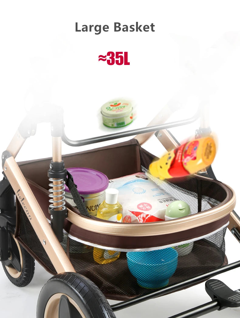 Poussette 3-en-1 pliante multifonctionnelle avec siège de sécurité livraison EU