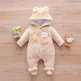 Combinaison bébé automne-hiver peluche chaud - grenouillère cartoon chien/lapin 0-2 ans