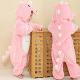 Combinaison pyjama bébé flanelle cartoon - grenouillère licorne/lapin/dinosaure animal