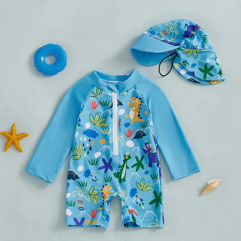 0-5Years Kids Boy Rash Guard Swimsuits Shark Pr Bleu ciel en situation d'utilisation
