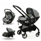 Poussette 3-en-1 portable Bouni — Nacelle nouveau-né siège auto certifié EU