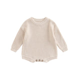 Combinaison tricot nouveau-né printemps-automne - grenouillère pull casual garçon fille 0-2 ans