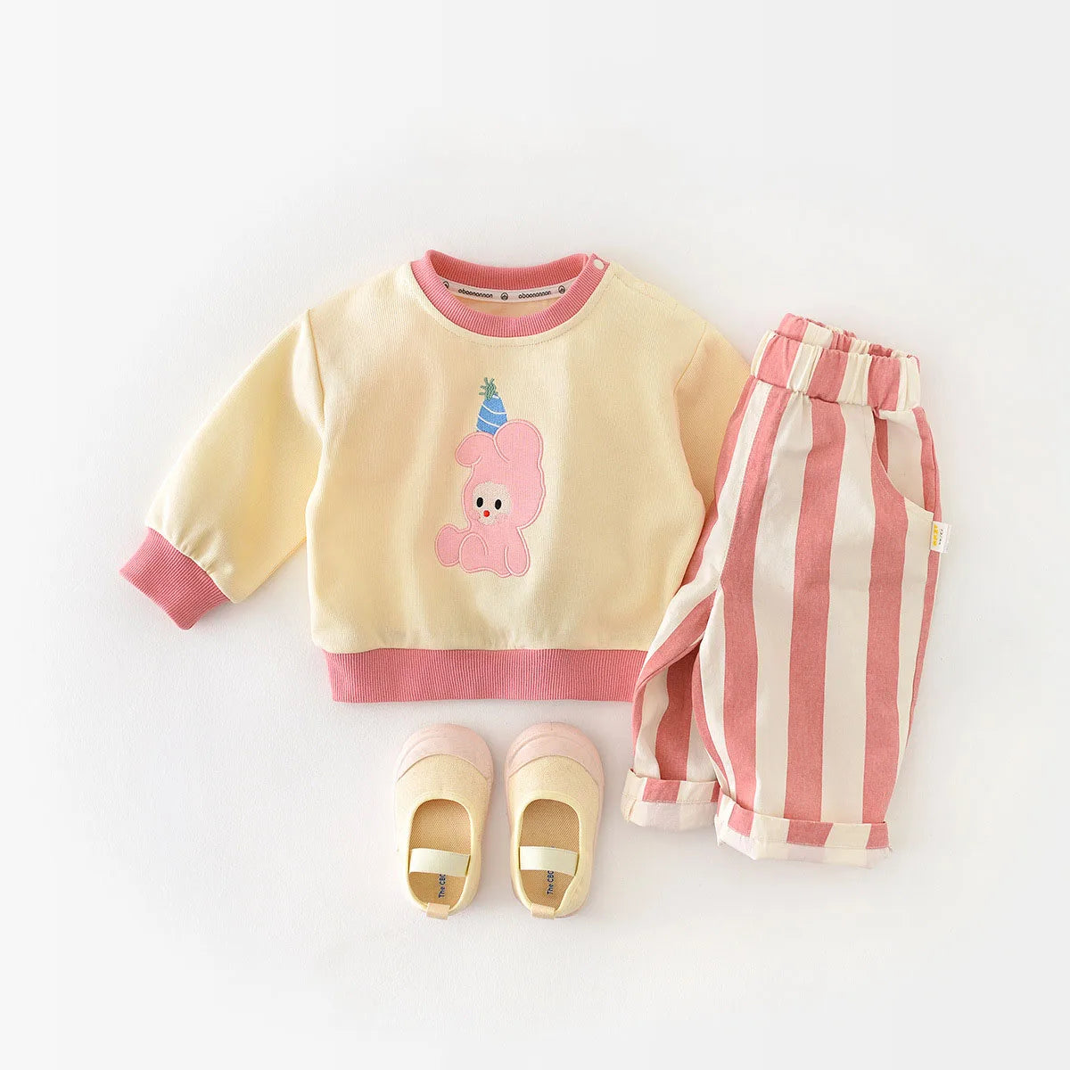 Pantalon rayé taille haute enfant MILANCEL - style coréen décontracté