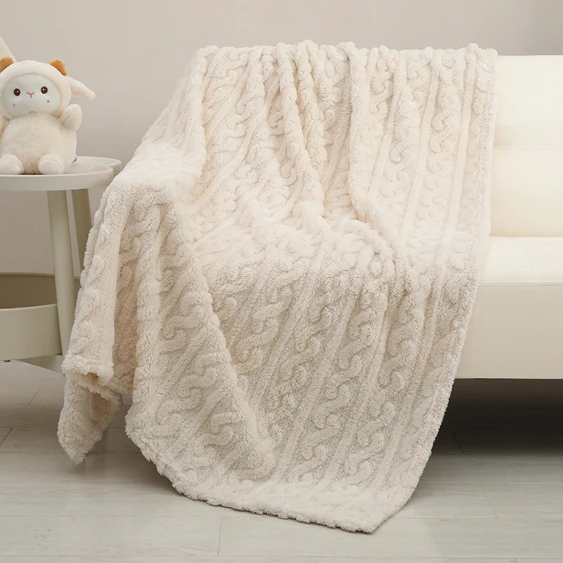 Couverture polaire rayée ultra-douce toutes saisons pour bébé et enfant