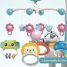 Mobile musical lumineux et projecteur pour lit bébé - télécommande jouet nouveau-né