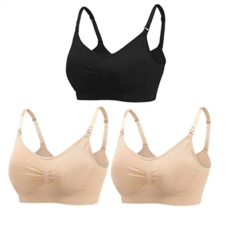 Lot 3 soutiens-gorge d'allaitement coton respirant grande taille push-up