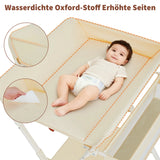 Table à langer réglable Mybooni — Métal et tissu rangement ceinture et roulettes