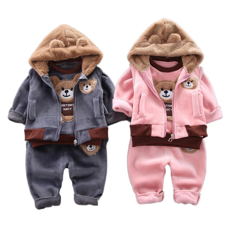 Ensemble sweat à capuche + pantalon bébé garçon/fille - tenue chaude automne-hiver nouveau-né