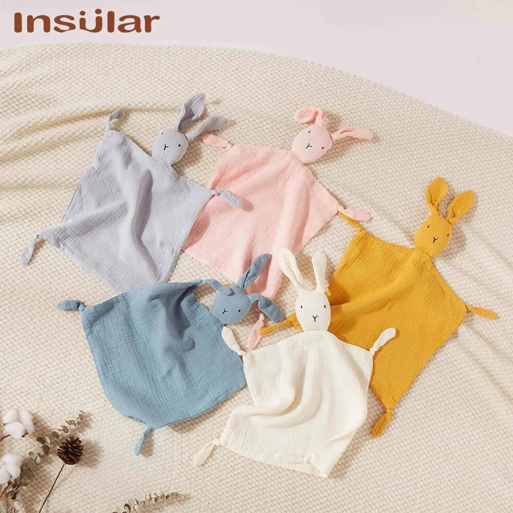 Serviette confort bébé mousseline coton - doudou bandana nouveau-né jouet éveil apaisement sommeil