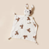 Doudou chat mignon bébé Mybooni — Mousseline coton bavoir apaisement sommeil