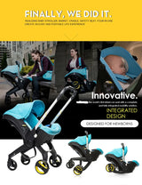 Poussette bébé 4-en-1 Bouni — Nacelle bidirectionnelle, siège pliable et panier