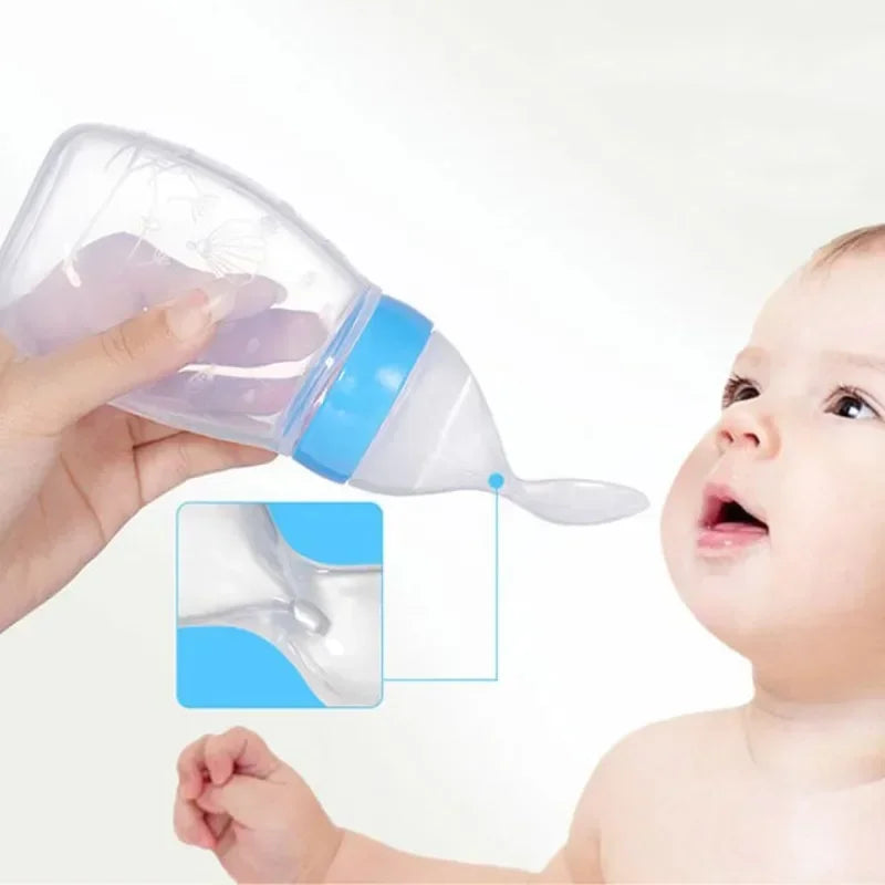 Biberon bébé avec cuillère silicone souple - outil alimentation complémentaire nourrisson toddler
