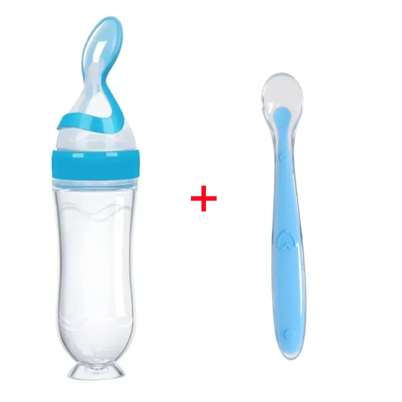 Biberon avec cuillère silicone Mybooni — Set alimentation bébé et tout-petit