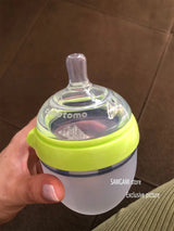Lot 2 biberons bébé sans BPA silicone vert/rose - biberon enfant 5 oz et 8 oz