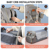 Sac à langer grande capacité avec compartiments pour couches et biberon