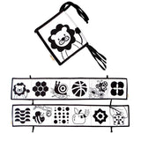 Livre tissu activités Montessori Mybooni — Noir et blanc bébé 0-12M