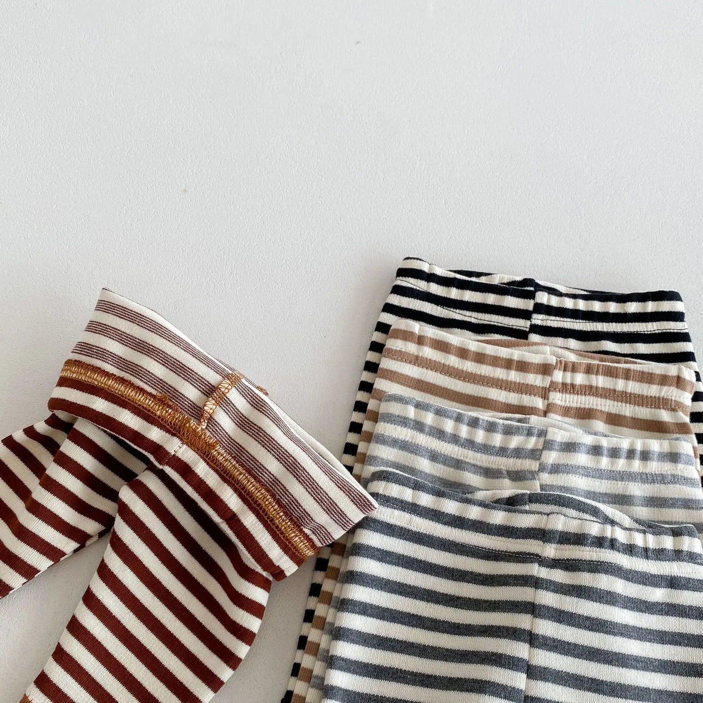 Legging bébé bicolore rayé automne - pantalon enfant couleurs bonbon 3-18 mois