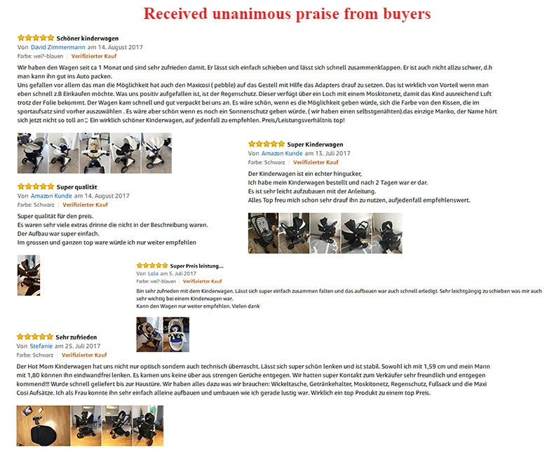 Poussette haute vue pliable Bouni — Légère réversible 2 sens 0-4 ans