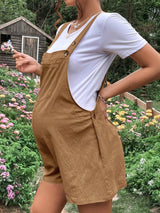 Combinaison short maternité Mybooni — Salopette été femme enceinte couleur unie