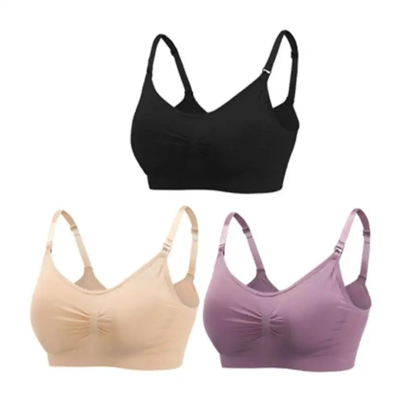 Lot 3 soutiens-gorge d'allaitement coton respirant grande taille push-up
