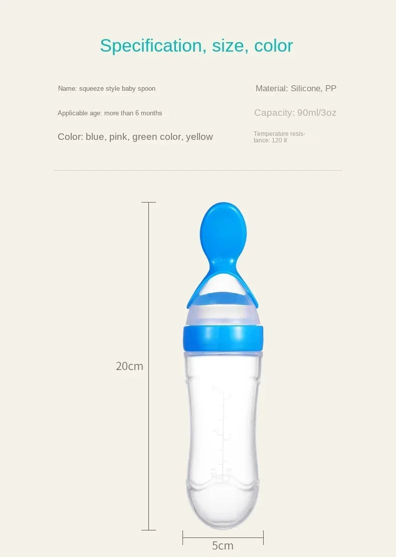 Biberon bébé avec cuillère silicone souple - outil alimentation complémentaire nourrisson toddler