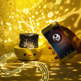 Projecteur galaxie rotatif Mybooni — Veilleuse Bluetooth musique chambre bébé
