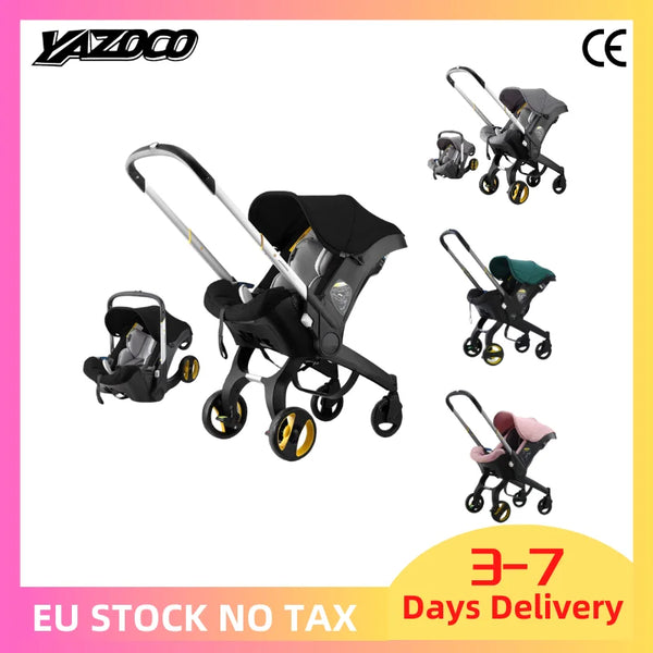 Poussette bébé 4-en-1 Bouni — Nacelle bidirectionnelle, siège pliable et panier