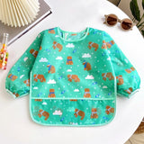 Bavoir tablier imperméable bébé manches longues - smock alimentation enfant plastron bavette vêtement