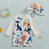 Détail matière — 0-5Years Kids Boy Rash Guard Swimsuits Shark Pr