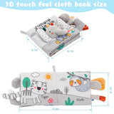 Livre tissu sensoriel 3D bébé Mybooni — Hochet contraste élevé animaux 0-12M