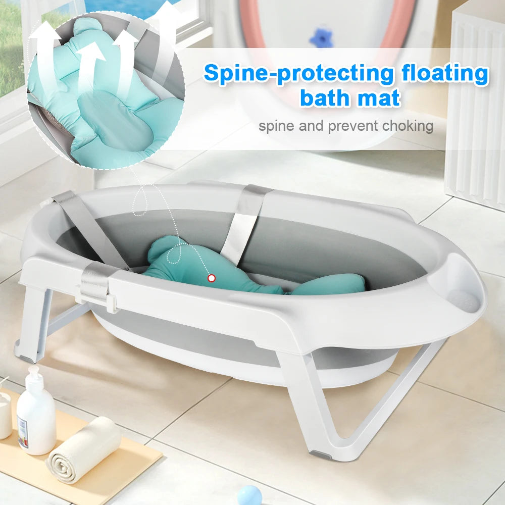Baignoire bébé pliable avec support Mybooni — Coussin sécurisé nouveau-né