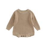 Combinaison tricot nouveau-né printemps-automne - grenouillère pull casual garçon fille 0-2 ans