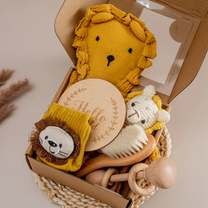 Coffret bain bébé 7 pièces Mybooni — Couverture double face et accessoires naissance