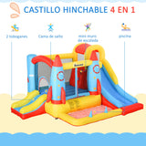 Outsunny Inflatable Castle with 2 Slides Pool J avec accessoires inclus | Bouni
