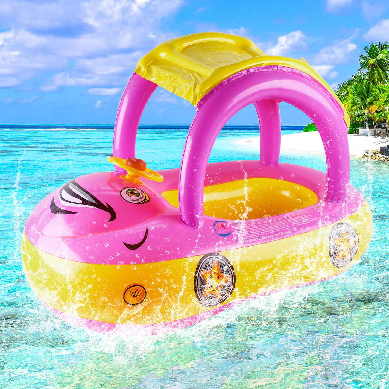 Bouée piscine forme voiture Mybooni — Pour bébé et enfant 4-6 ans