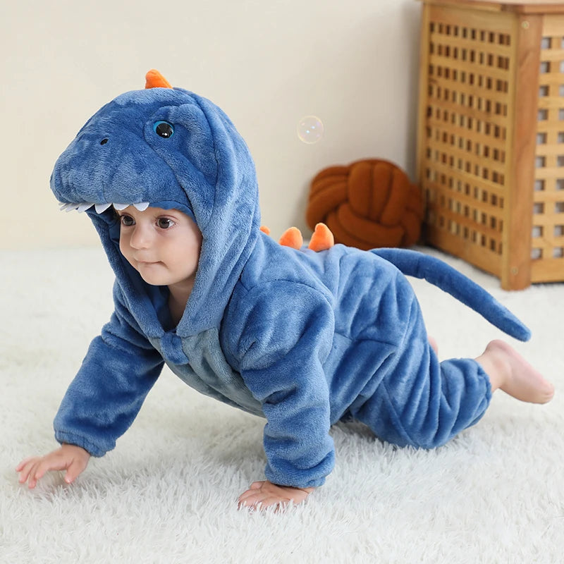 Combinaison pyjama bébé flanelle cartoon - grenouillère licorne/lapin/dinosaure animal