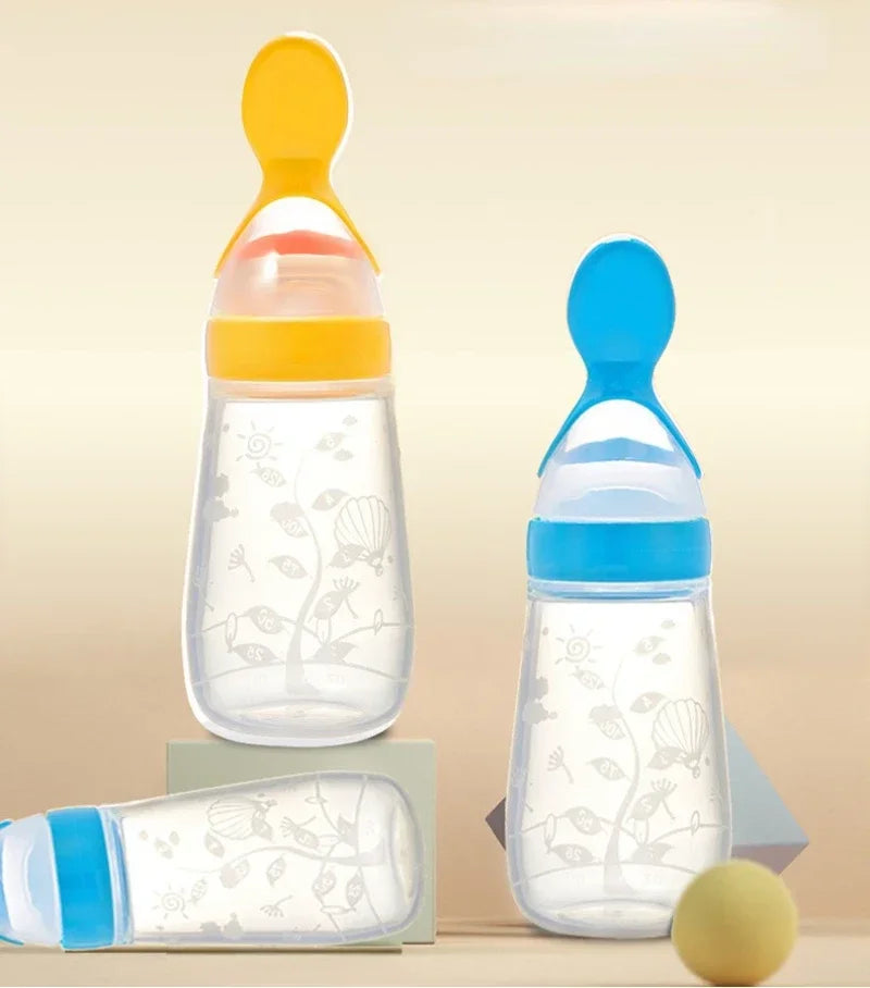 Biberon bébé avec cuillère silicone souple - outil alimentation complémentaire nourrisson toddler