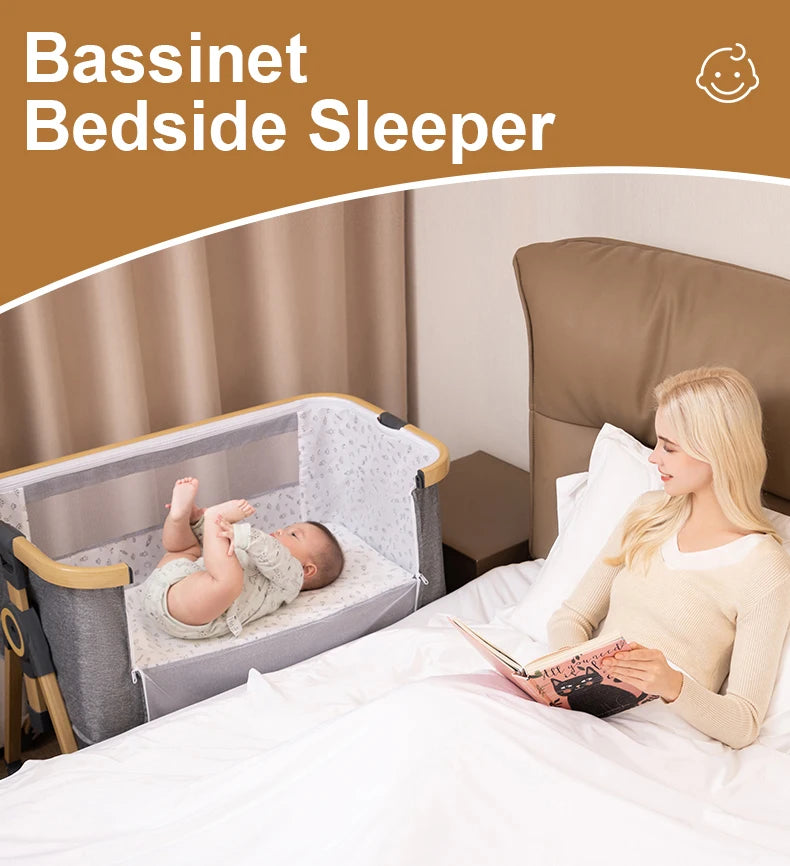 Lit bébé multifonction pliable Mybooni — Berceau balançoire cododo portable