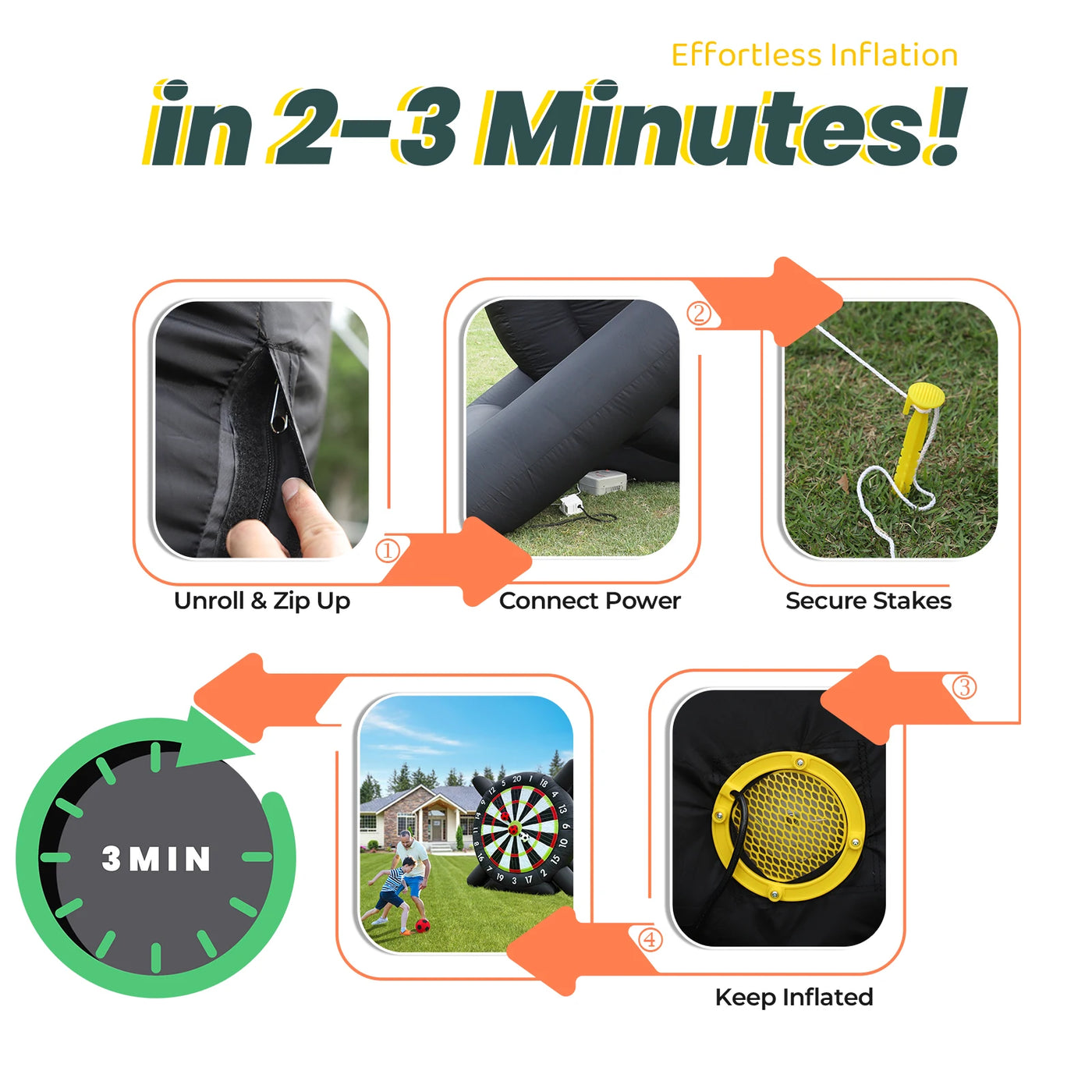 3m/10ft Tall Giant Inflatable Soccer Ball Darts — vue complémentaire 3