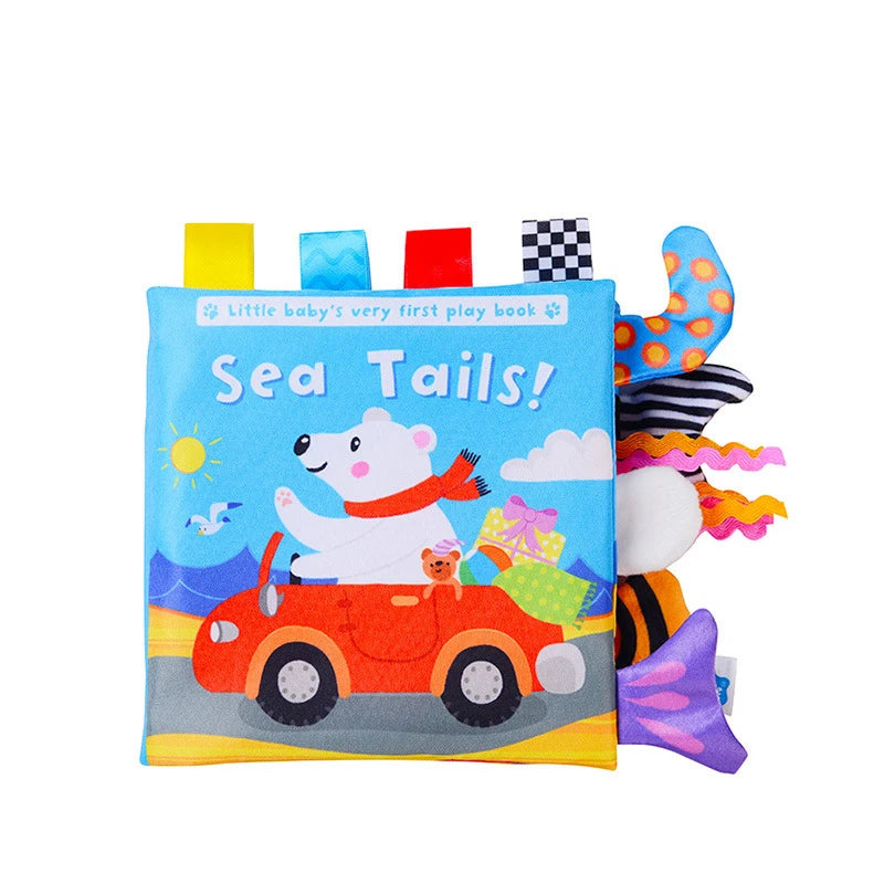 Livre tissu 3D queue grelot bébé Mybooni — Cognitif éveil parent-enfant