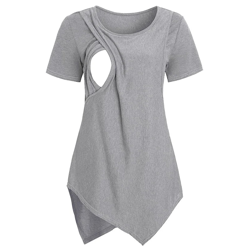 Haut allaitement maternité doux casual manches courtes - t-shirt infirmière femme enceinte été