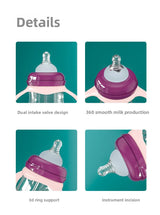 Biberon anti-coliques col large avec bille gravité et tétine silicone