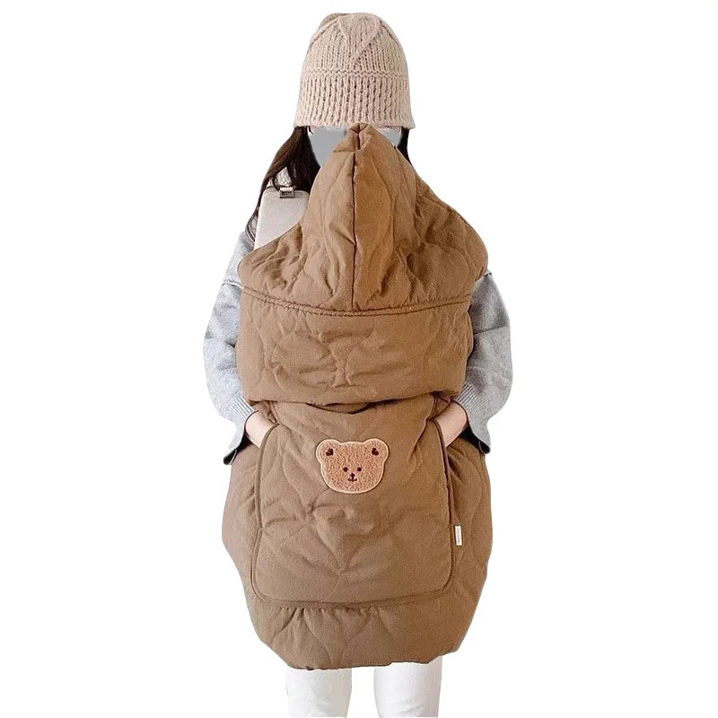 Cape de portage bébé Bouni — Capuche couverture chaude 80×85 cm