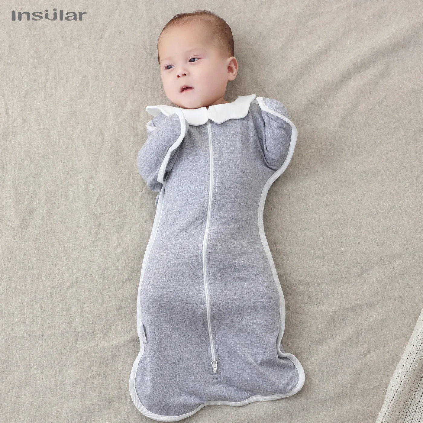 Gigoteuse nouveau-né anti-sursaut mains levées coton - turbulette emmaillotage couverture bébé