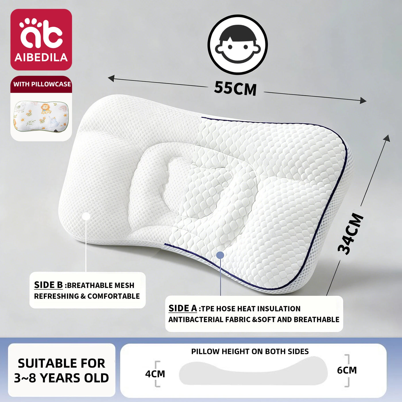 Oreiller orthopédique bébé Mybooni — Anti-tête plate, ergonomique, pour nouveau-né