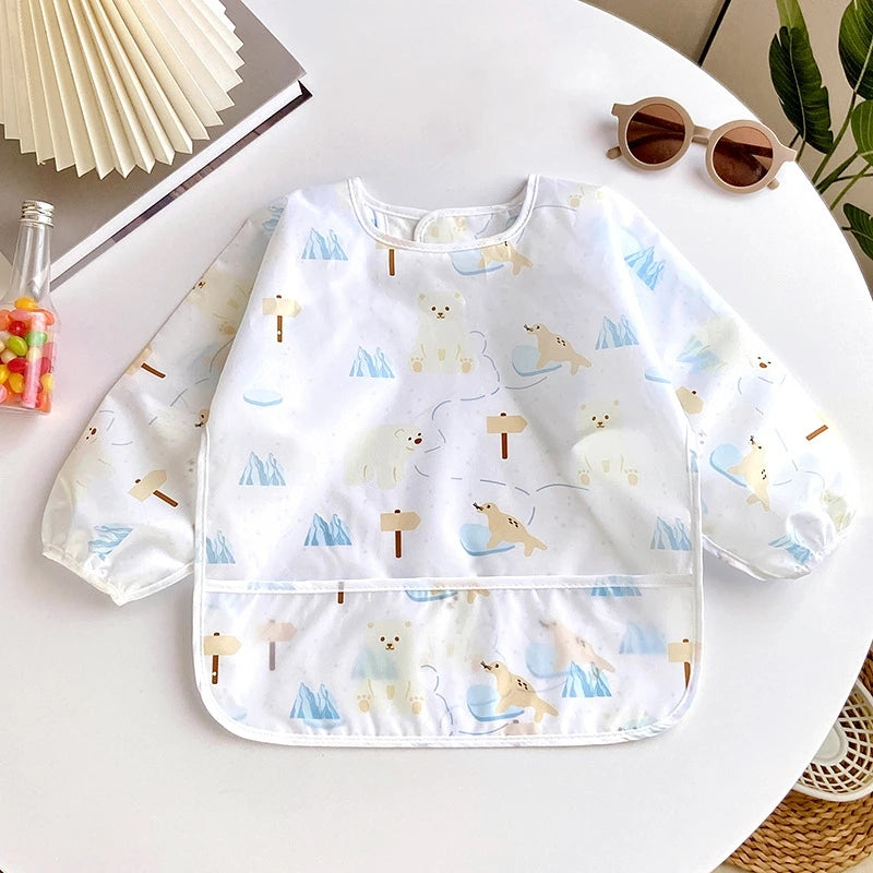Bavoir imperméable manches longues Mybooni — Tablier repas protection vêtements