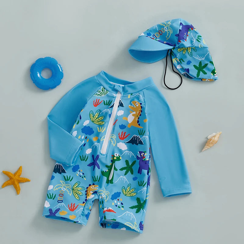 Maillot de bain anti-UV garçon Mybooni | Combinaison requin + Chapeau 0-5 ans