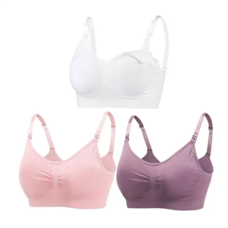 Lot 3 soutiens-gorge d'allaitement coton respirant grande taille push-up