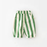 Pantalon rayé taille haute enfant MILANCEL - style coréen décontracté